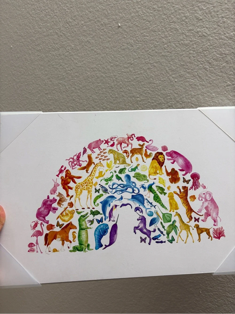 Rainbow Animal Arch Wall Art Print - Multicolor